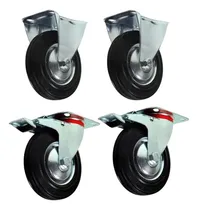 Comprar Kit 4 Rodízios 8   2 Rodízios Fixos E 2 Giratórios C\u002F Trava