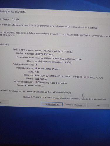 Vendo Notebook Hp Pavilion 17 Ar050wm Pantalla Enorme! Blanco (Usado)