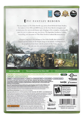 The Elder Scrolls V: Skyrim Xbox 360 Físico Inglès (Usado)