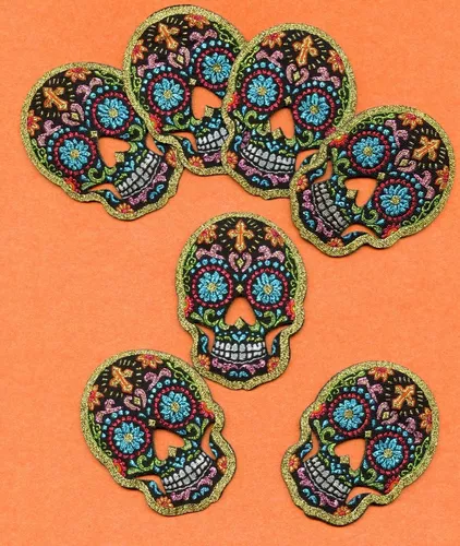 Parches calavera mexicana 🌧️Mercería Lluvia de Ideas🌧️