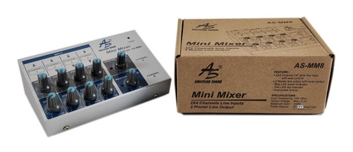 Mixer 8 Canales 2x4 American Sound As-mm8 + Adaptador