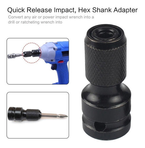 Mandril Adaptador Para Llave Impacto 1/2 A 1/4 Hexag Guiller