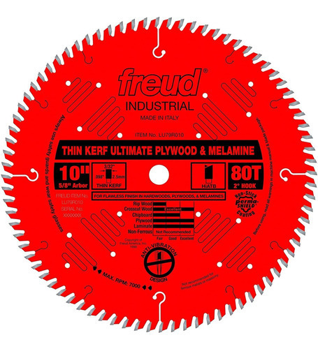 Disco De Corte 10'' Freud Para Madera Contrachapada,melamina