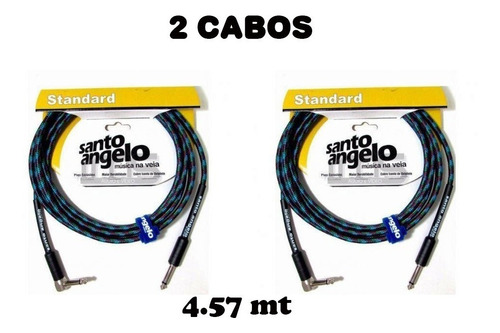 Kit 2 Cabo Guitarra Violão Santo Ângelo Textil 4.57m P10 L