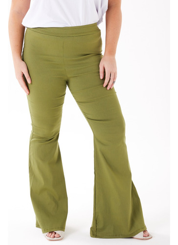 Pantalon Mujer Calza Oxford Palazzo Tiro Alto Cintura Frunce