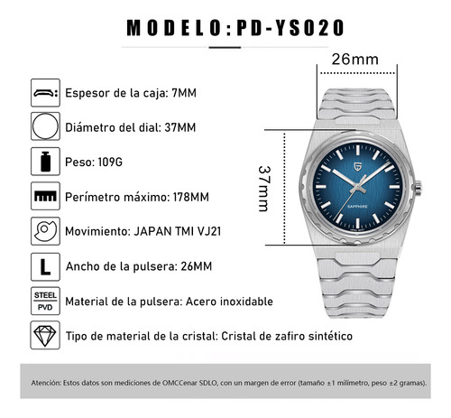 Reloj Para Hombre Pagani Design Vj21 Luminous Quartz Ys020
