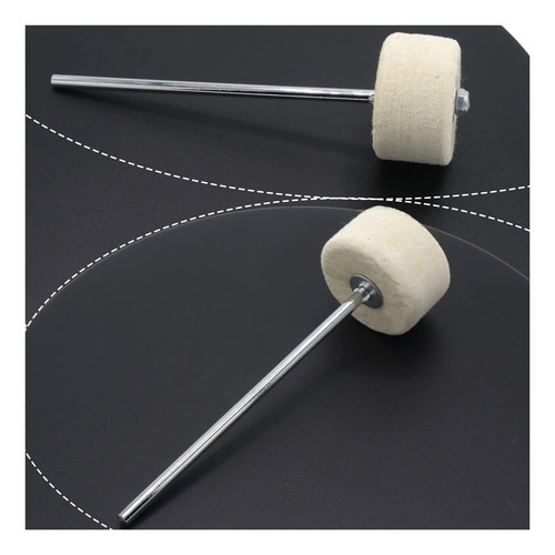 2pcs Pedal De Bombo Cheerock Con Fieltro Blanco