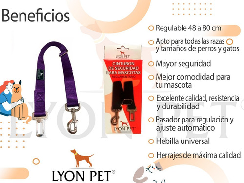 Imagen 2 de 10 de Cinturon De Seguridad Para Mascotas Reglamentario El Mejor!!