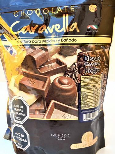 Chocolate Sucedáneo Semi Amargo Caravella Para Moldeo 1 Kg.