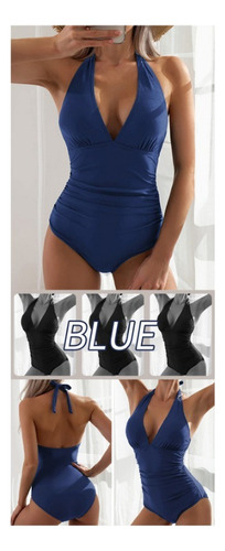 Traje De Baño De Playa De Una Pieza Con Cuello En V Y Cintur
