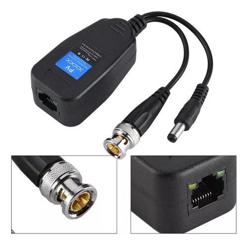 Balun Par Video + Alimentacion Cctv Rj45 Hikvision Dahua Hd