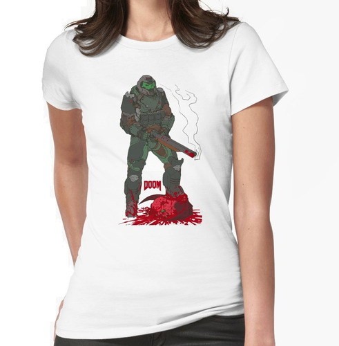 Camisa De Dama Moderno Estilo Multiplayer Doom 