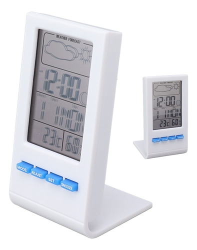Higrómetro Digital Blanco Blanco Con Pantalla Lcd, Termómetr