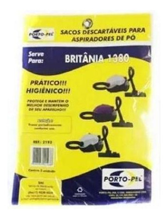 Bolsa Aspiradora Britania Asp 1380 - 3 Unidades Porto-pel