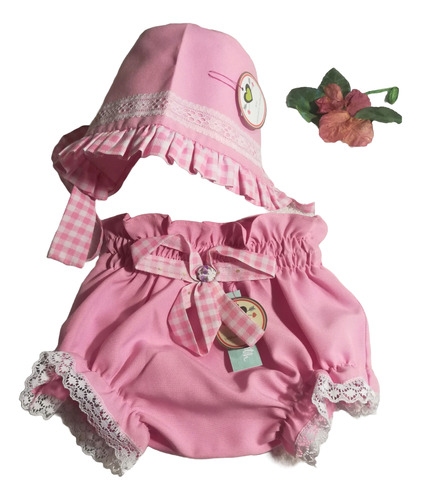 Conjunto Bebe, Cubre-pañal Y Capota O Gorro De Tela. 