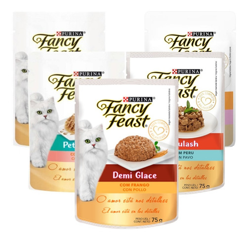 Pack 50 Deliciosos Sobres Fancy Feast Sabores Surtidos 85gr