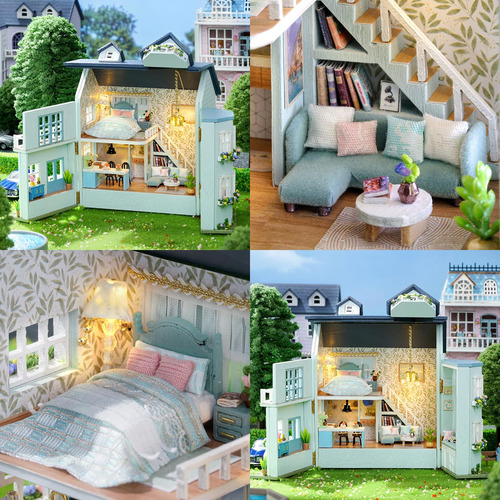 Casa De Muñecas Miniatura Kit Bricolaje Habitación Creativa