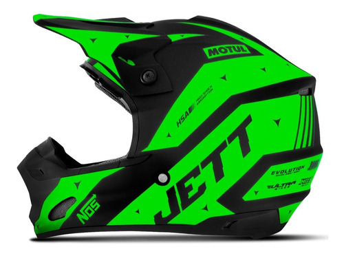 Capacete Jett Th-1 Evolution 2 Motocross Cor Verde Tamanho do capacete 58