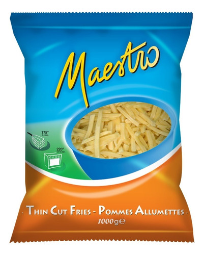 Caja 10 Papas Pre-fritas Congeladas Maestro 1kg 0142 Ml. 