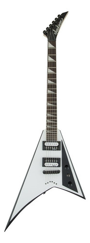 Guitarra eléctrica Jackson JS Series JS32T rhoads de álamo white with black bevels brillante con diapasón de amaranto