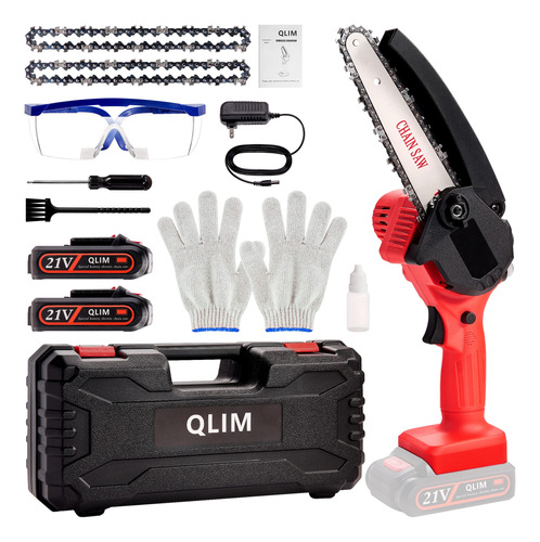 Qlim Mini Motosierra Inalámbrica De 6 Pulgadas Con 2 Bater.