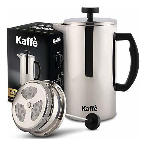 Kaffe - Cafetera Grande De Prensa Francesa Y Cafetera De Ca. Color Acero Inoxidable