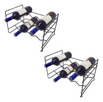 Comprar Kit 2 Adega Vinhos Empilhável 8 Un Mini Aço Rack Garrafas