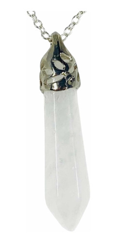 Pendulo Colgante Cadena Cuarzo Cristal Blanco 100% Natural