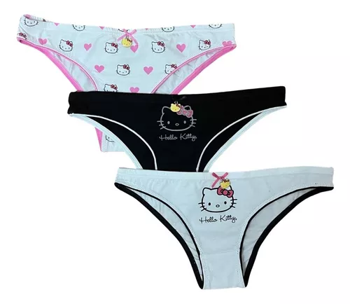 Ropa interior Sexy de Hello Kitty para mujer, calzones de algodón