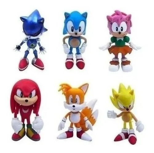 Kit Action Figure Sonic Conjunto C/ 6 Bonecos Pronta Entrega