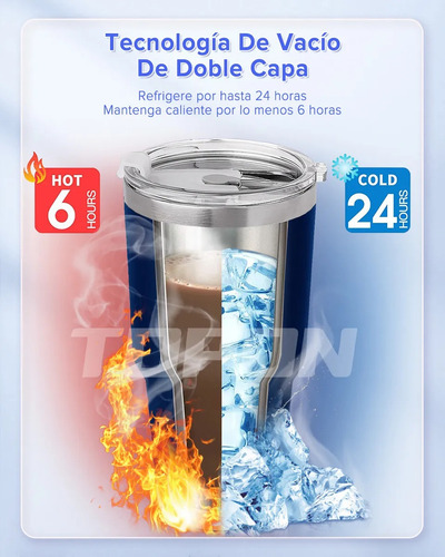 6.01vaso Térmico Portátil De Acero Inoxidable 30oz Con