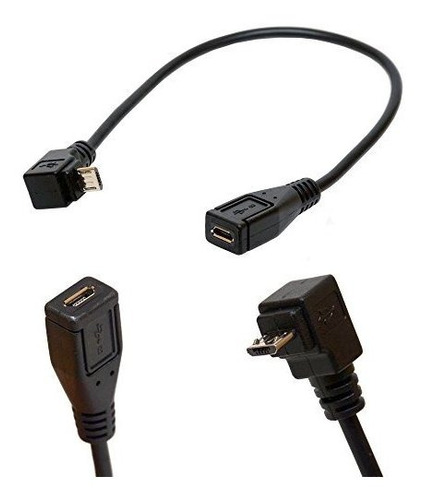 Cable Usb Micro B 90° Macho-hembra 25cm (up)