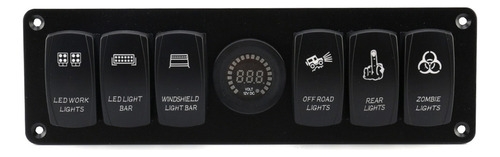 6 Gang Toggle Panel De Interruptor De Rocker Colorido Led Vo