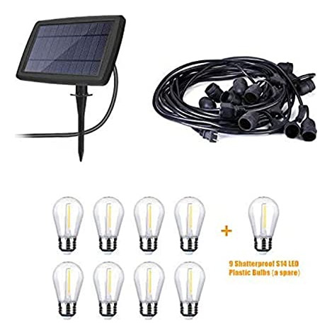 Cadena De Luces Solares Led Para Patio Impermeable 24 Pies