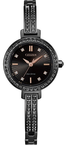 Reloj Citizen Silhouette Crystal Black Mujer Time Square Color de la correa Negro Color del bisel Negro