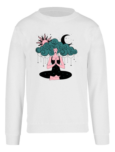 Sudadera Luna Y Sol - Nube Meditación - Ilustración