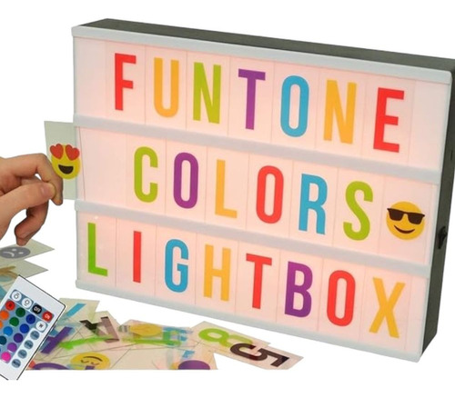 Tablero Led Color  Caja Luminosa A4 Grande Con Números Letra