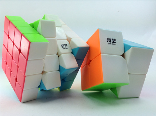 Paquete Cubos Rubik Qiyi Qiyuan 4x4 + Qidi S 2x2 Stickerless
