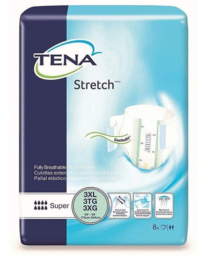 Tena Estiramiento Súper Incontinencia Breve 3x-large Transpi