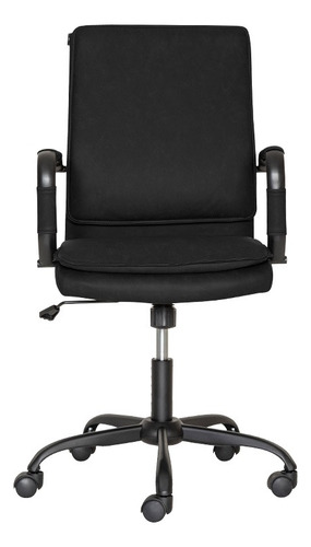Silla Operativa Para Oficina Vinil Coderas Fijas