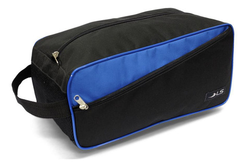 Bolsa Ls Be6161 Preto Com Azul Com Alça De Mão E 2 Divisões