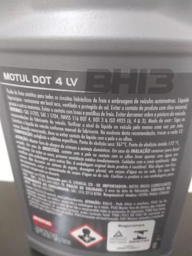 Fluído De Freio Motul Dot 4 Lv Classe 6 500ml Brake Fluid