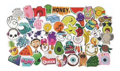 Stickers Calcomanias Pegatinas Vsco Girl Alien Smoked 50 Pcs