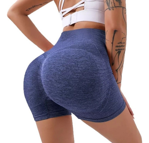 Bermudas Levanta Cola Corta Cintura Alta Fitness Mujer