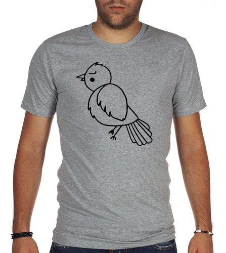 Remera De Hombre Pajaro Feliz Silueta Vector