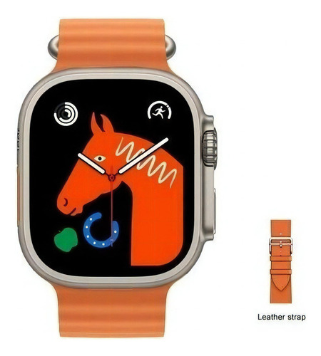 Reloj inteligente Amax Ultra de 49 mm con pulsera NFC Extra, color naranja