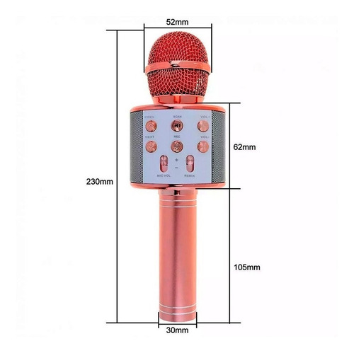 Imagen 4 de 9 de Micrófono Parlante Bluetooth Karaoke Oferta Hot-sale !!
