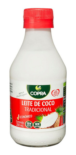 Imagem 1 de 2 de Leite De Coco Culinario Tradicional Copra Vidro 200ml