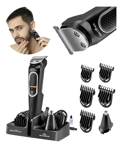 Aparador De Pelos 7 Em 1 Para Barba, Cabelo, Nariz E Corpo