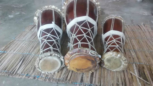 Imagen 4 de 4 de Tambor Aberikola De Cedro Juego De 4 Tinas Armadas